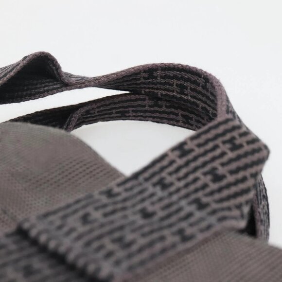 HERMES Her Line MM Hand Bag Canvas Gray Silver Auth 140108 - Picture 9 of 16